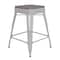 Flash Furniture 24" White Metal Stool-Gray Poly Seat CH-31320-24-WH-PL2G-GG - alternate 2